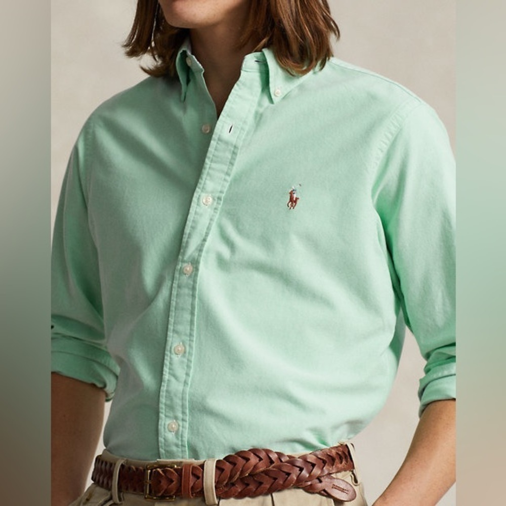 Ralph Lauren Green Casual Button Down Shirt 16 Large XL 100 cotton office work - Picture 3 of 11